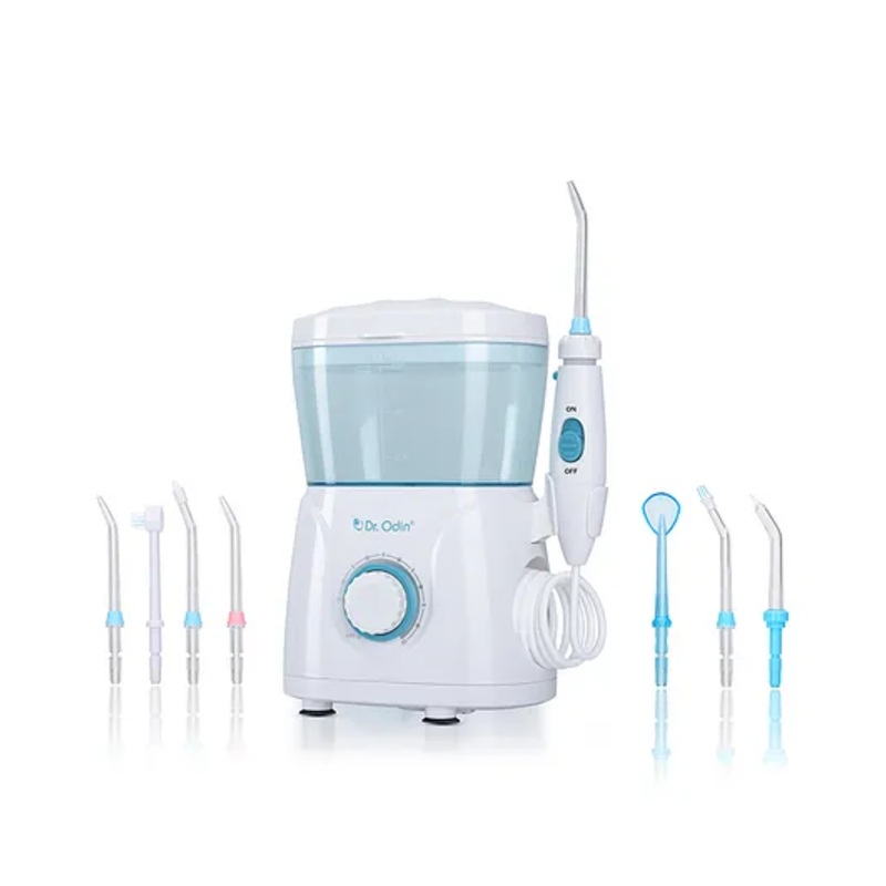 Dr. Odin FC-166 Oral irrigator for Teeth Cleaning & Flossing | 10 Pressure Settings | 600ml Water Tank Storage | 3 Minute Smart Timmer (White & Blue)