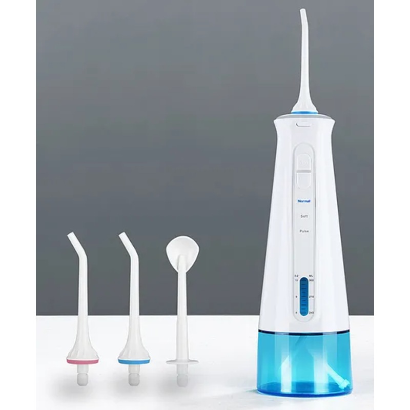 Dr. Odin FC-2631 Oral irrigator for Teeth Cleaning and Flossing | Waterproof IPX7| Ensures 360 nose rotator |Pressure Settings | 300 ml Reservoir Capacity (White & Blue)