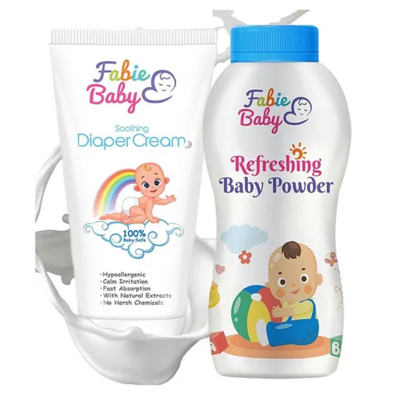 Fabie Baby Diaper Rash Cream (50ml) & Powder (100g) Combo – Pack of 2