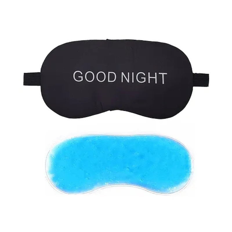 Jenna Sleeping Eye Mask With cooling Gel GoodNight Print – Black