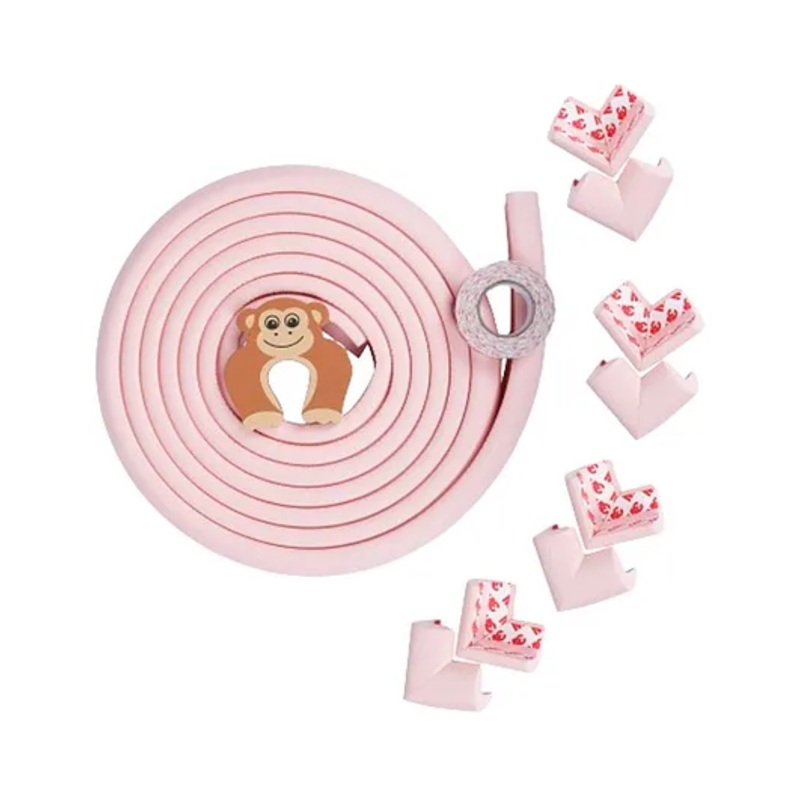 Kiddery Baby Proofing Edge Corner Guard Pre Taped Corner Protectors Crafted with Nitrile Foam – Pink
