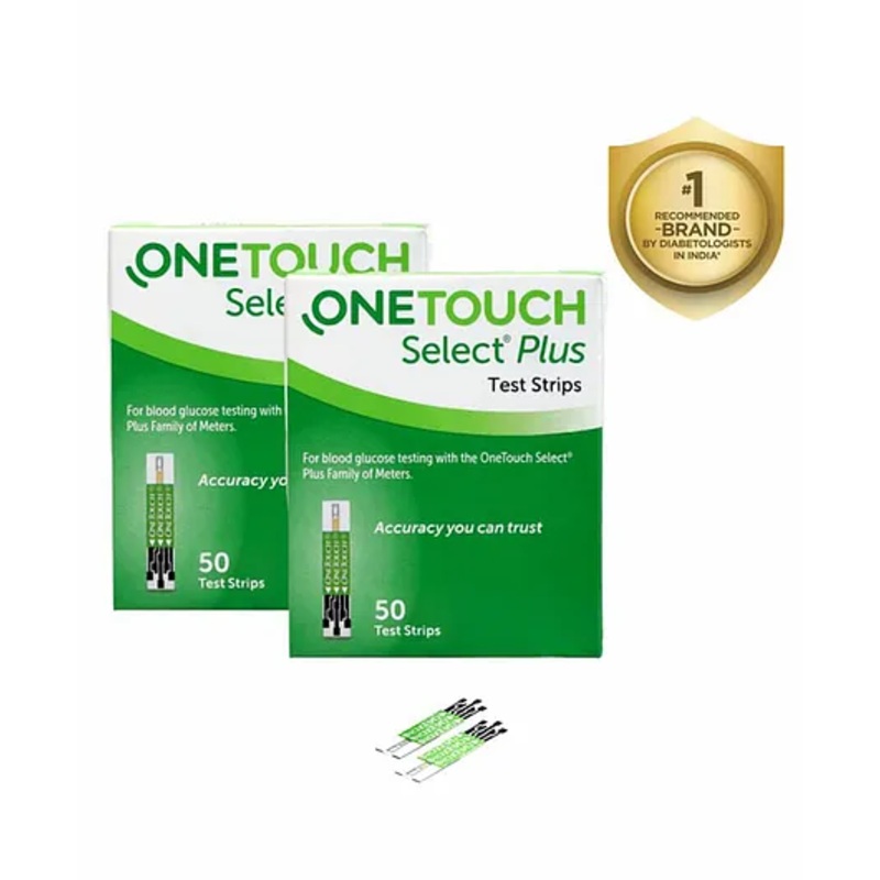 OneTouch Select Plus Test Strips Packs of 50 Strips each (total 100 Strips) |