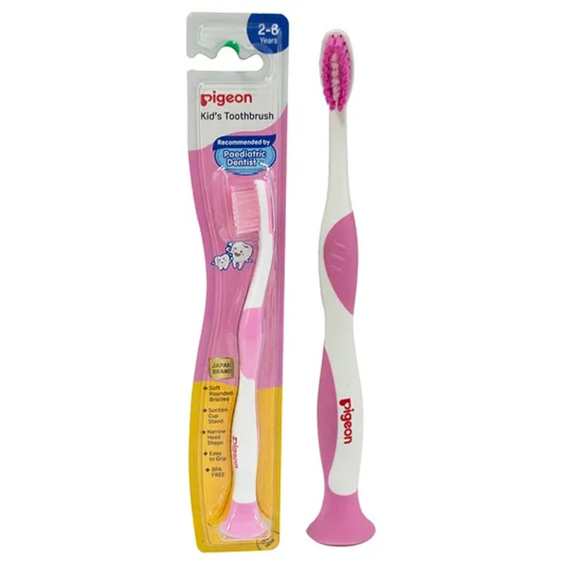 Pigeon Kids Toothbrush With Soft Rounded Bristles – Pink