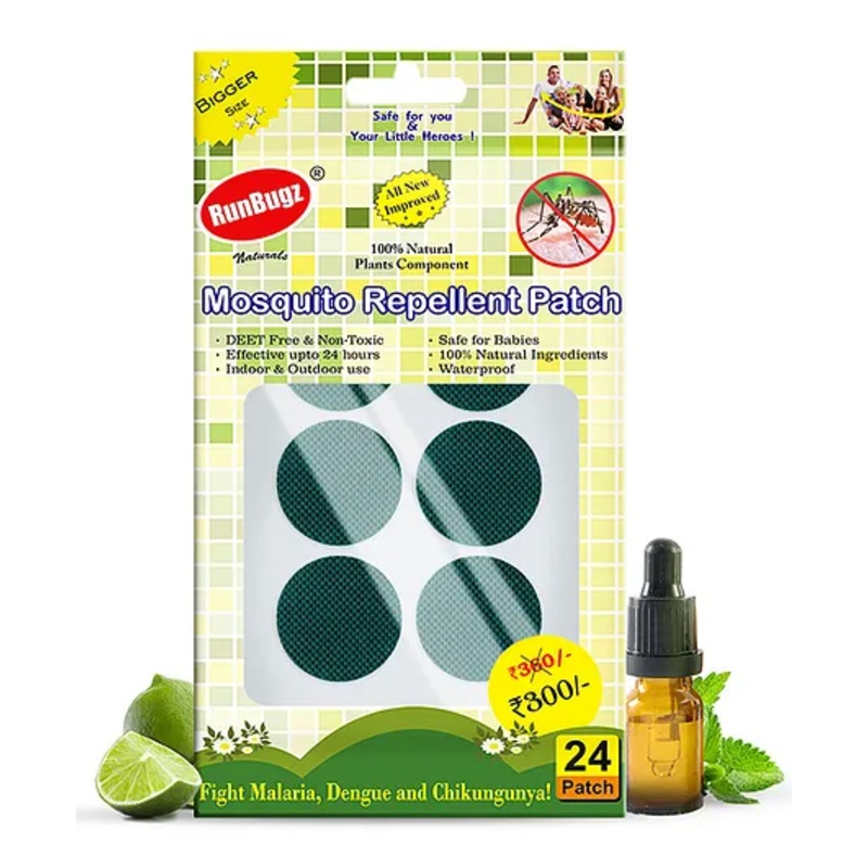 Runbugz Mosquito Repellent Patches – Plain (24) – Green