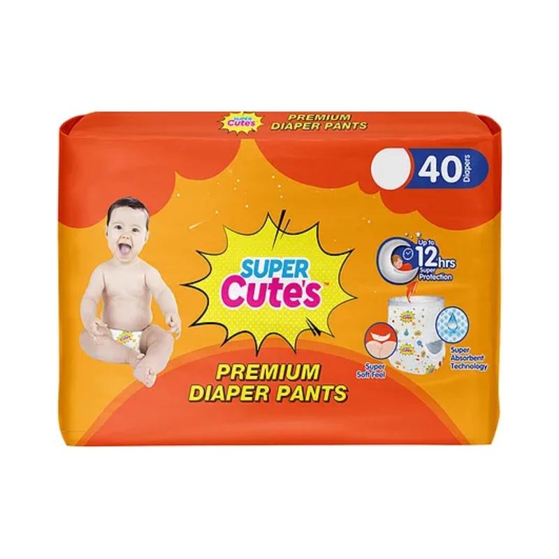 Super Cute’s Wonder Pullups Diaper Pants with Wetness Indicators (Small) | Super Soft and Rash Free Diapers – Pack of 40