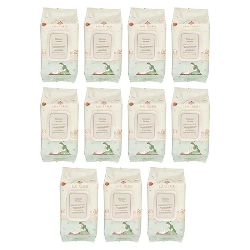 Baby Forest Mulmul Baby Wipes, Ultra-soft, Water-based, 3X thicker and softer wipes 72 Wipes Each, Pack of 11