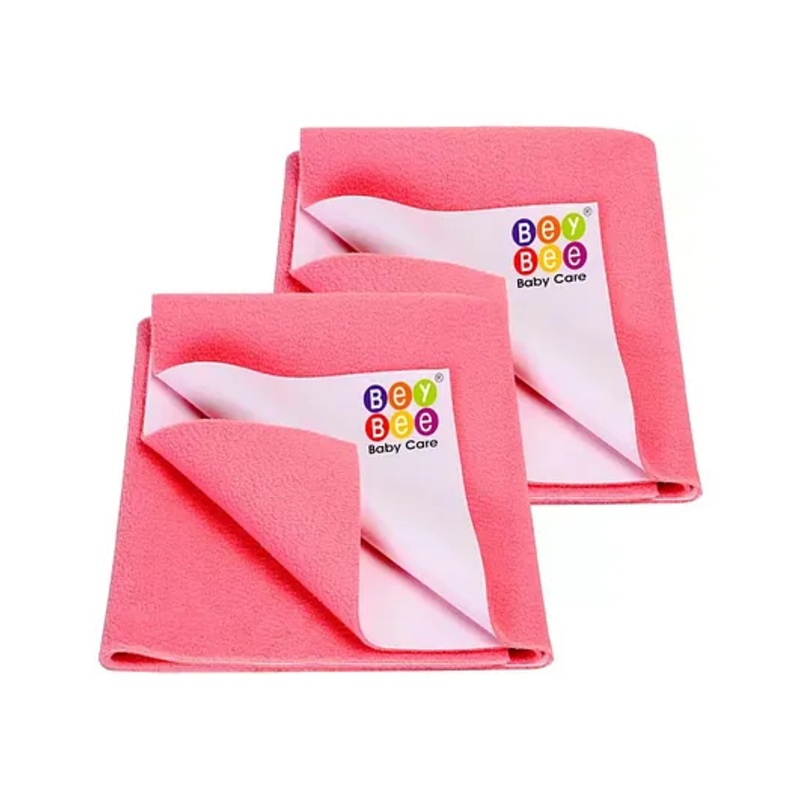 Bey Bee Cotton Baby Bed Protecting Mat Medium Size Pack Of 2 – Pink