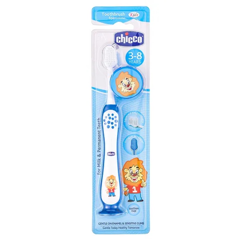 Chicco Ultra Soft Bristles Toothbrush Lion Print – Blue
