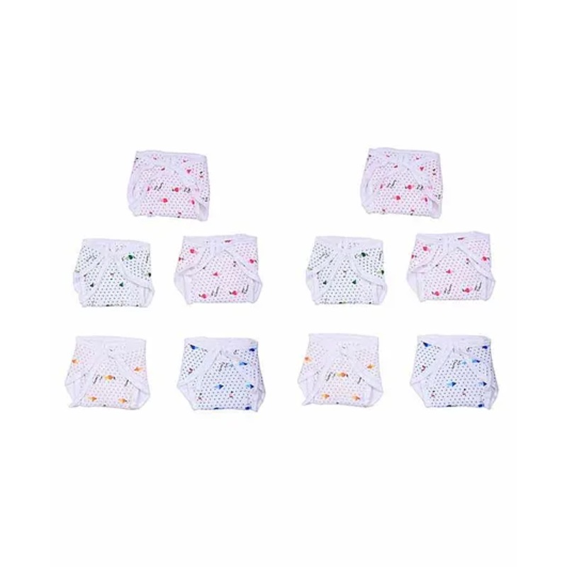 Chirsh Single Layer Cotton Nappies Pack of 10 – Multicolour