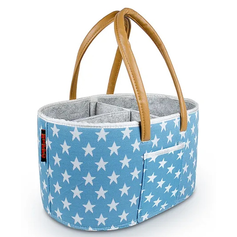 Hippo Diaper Caddy Bag Starred  XL – Blue