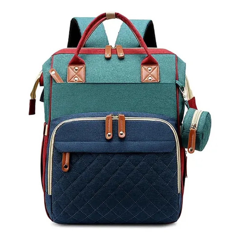 House of Quirk Diaper Bag Maternity Backpack  Baby Girl Boy Diaper Bag for Dad Mom with 16 Pockets Unisex Large Diaper Bag for Travel – Green and Blue