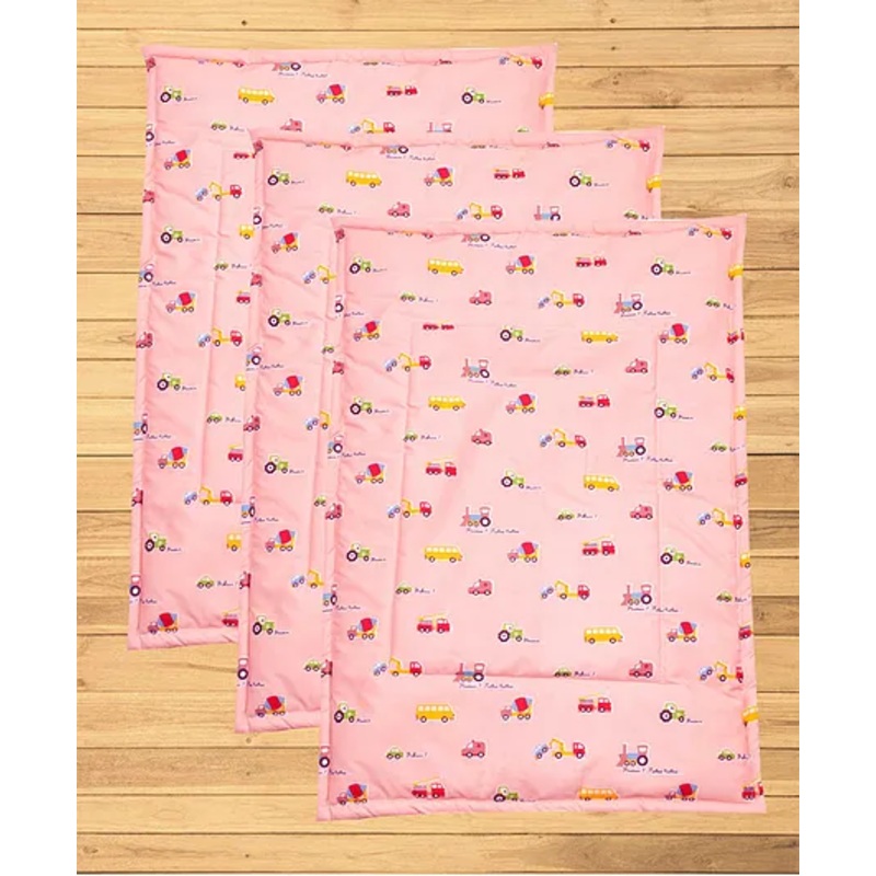 Mittenbooty Waterproof Quilted Cotton & Laminated Premium Changing Sheet Pack of 3 – Truck Print Peach