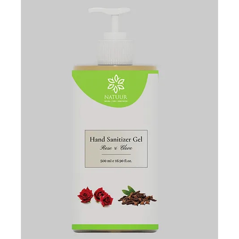 Natuur – hand sanitizer gel – rose and clove -500ml