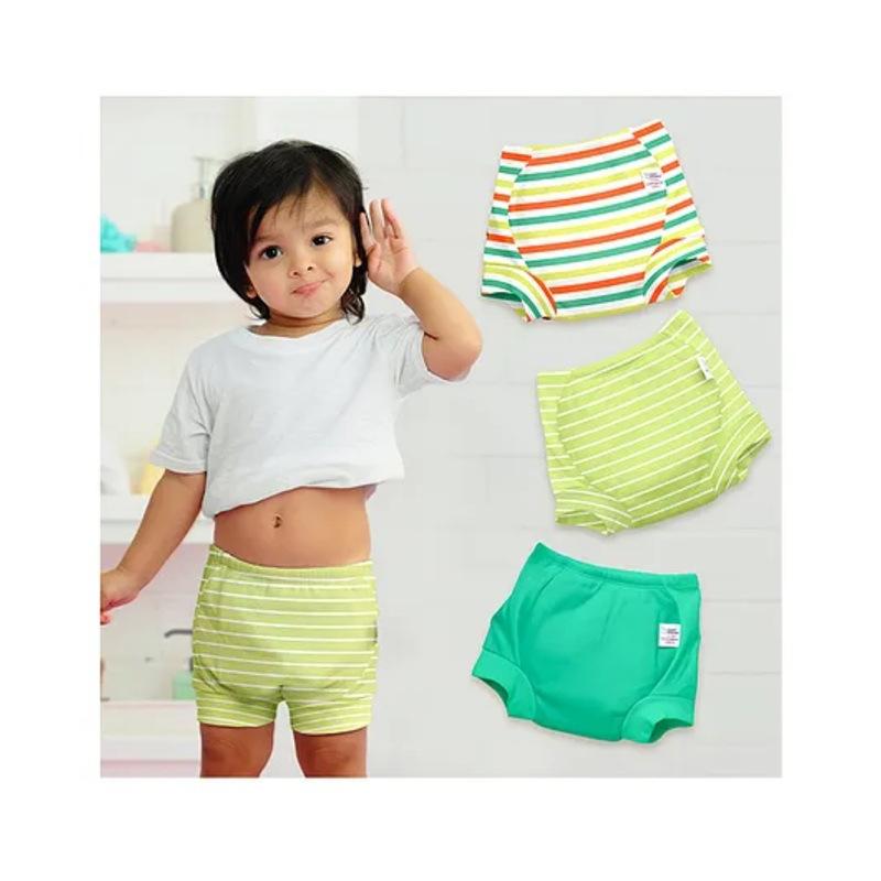 SuperBottoms Padded Underwear for 1-2Y Babies   Potty Training Pants for Mess-Free Diaper-Free Time   Garden Green   Pack of 3