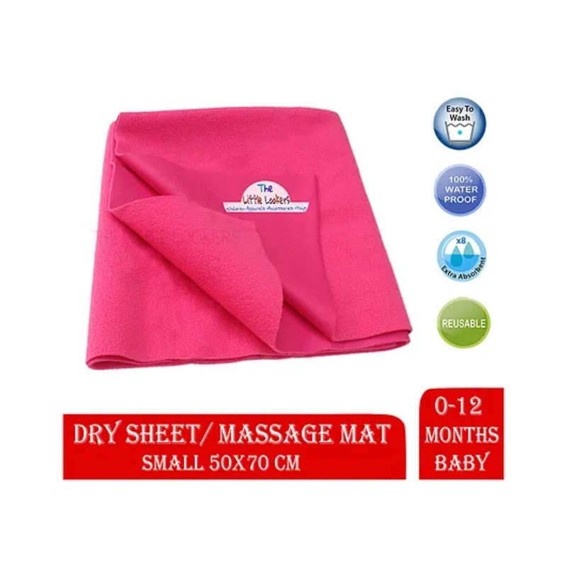 THE LITTLE LOOKERS Quicky Dry Sheets Massage Mats Water Proof Bed Protector Crib Sheets Reusable 50x70cm (Small – Dark Pink)