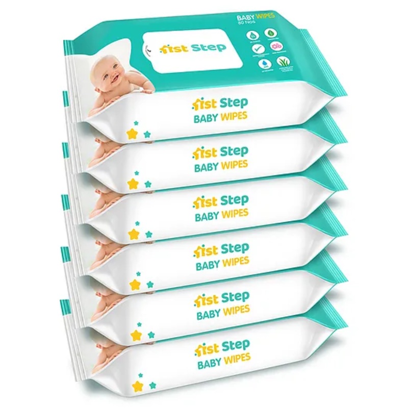 1st Step Baby Wet Wipes with Enriched and Aloe Vera and Jojoba Oil Pack of 6- 480 Wipes