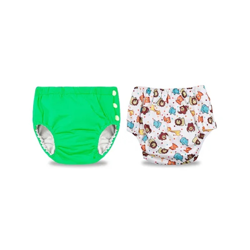 Chinmay Kids Swimming Pants Reusable Swimwear Diaper Pool Pants Pack of 2 – Green & White