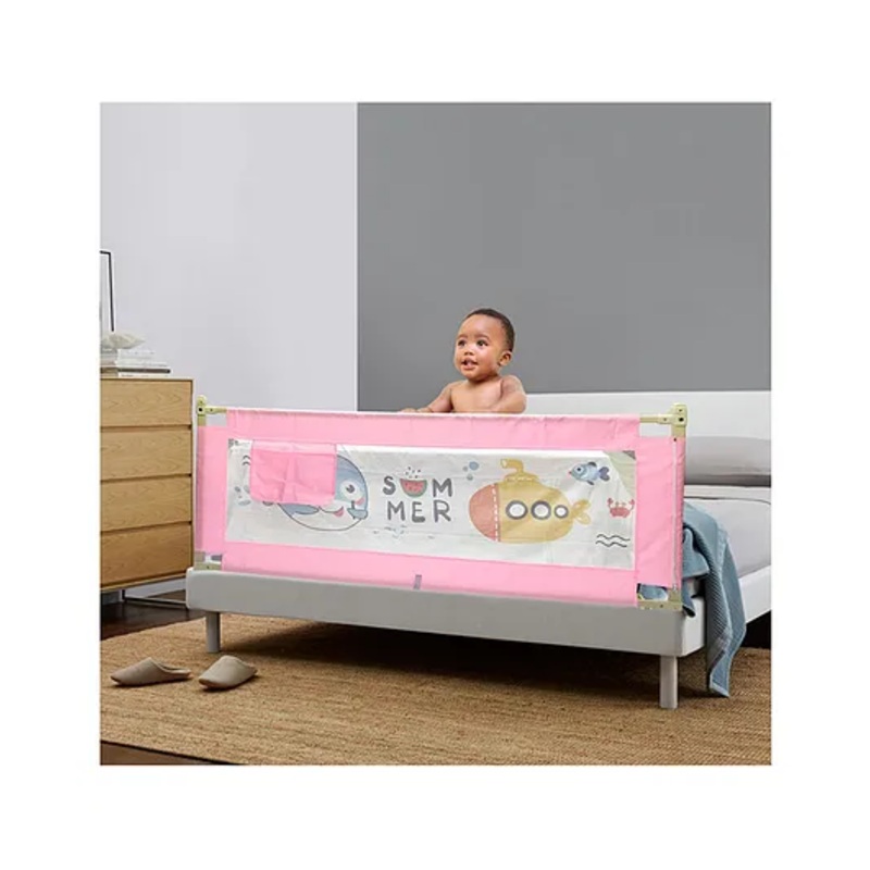 DOMENICO Portable Adjustable Washable Bed Rail Guard for Baby – Pink