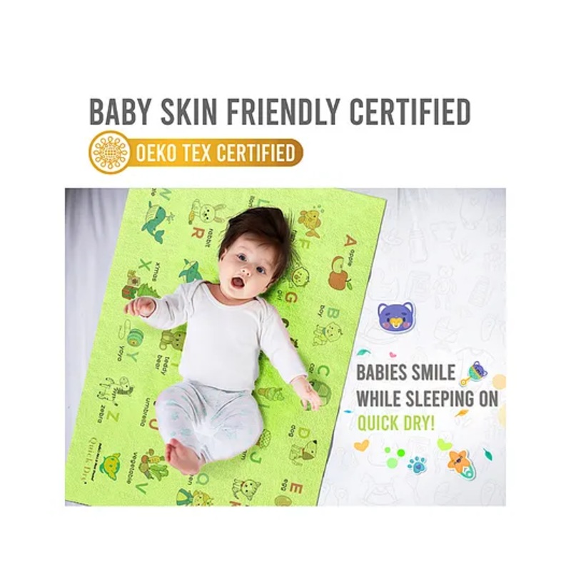 Quick Dry  Baby Bed Protector Sublimation A to Z Print Pista – Small