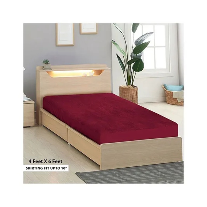 Sassoon Elastic Strap Single Size Waterproof Mattress Cover – Maroon