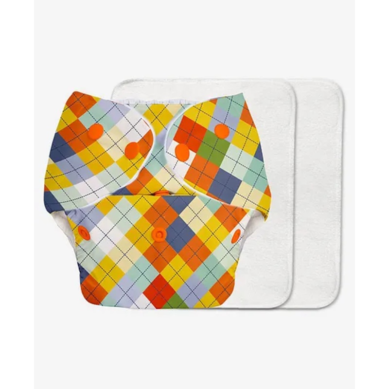 SuperBottoms Basic Reusable Cloth Diaper Geometric Print- Multicolor