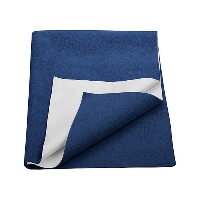 Trance Home Linen Fleece Quick Dry Waterproof Breathable Bed Protector Dry Sheet for Kids- Queen, Navy Blue