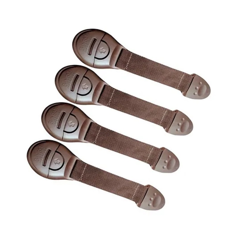 BabySafeHouse Furniture Safety Locks for Kids Safety Locks for Cabinets, Drawers Furniture Locks Baby Safety Products (Pack of 4) (Brown)