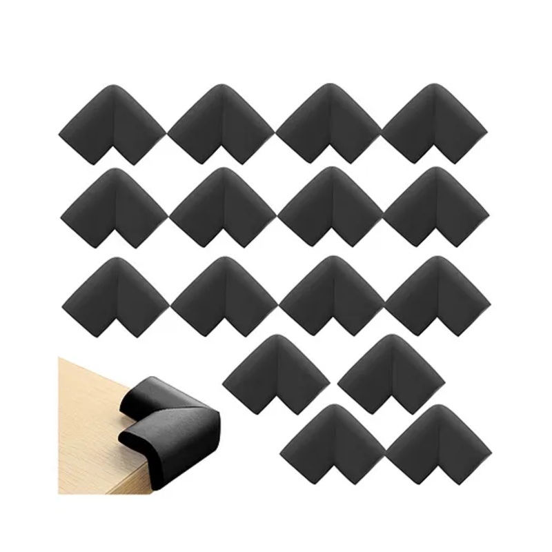 Bembika L Shaped Baby Safety Corner Protector Pack of 16 – Black