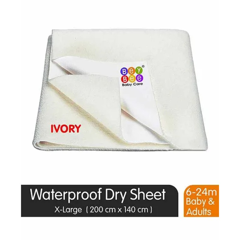 BeyBee Quickly Dry Waterproof Extra Large Size Bed Protector Sheet – Ivory