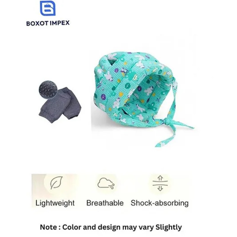 BOXOT IMPEX Adjustable Cushioned Baby Safety Helmet with knee pad (color may vary) HK-5