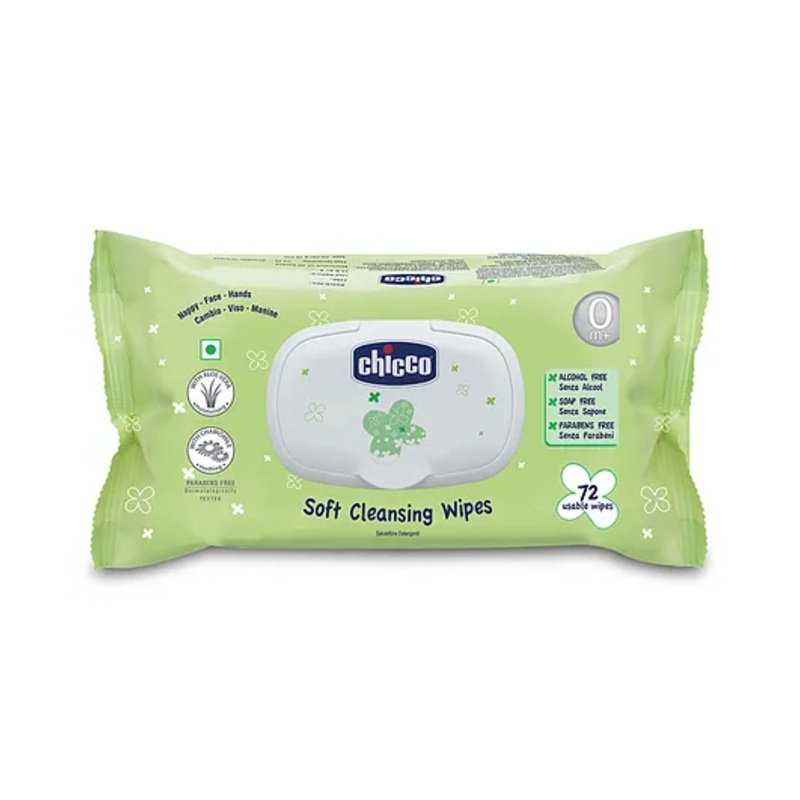 Chicco Baby Moments Soft Cleansing Wipes With Flap Cover – 72 Wipes