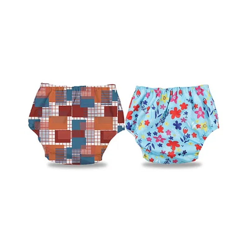 Chinmay Kids Baby Swim Diaper Waterproof Reusable Leakproof Adjustable Infant Pool Pant Boys And Girls Swim Diaper- Brown Blue