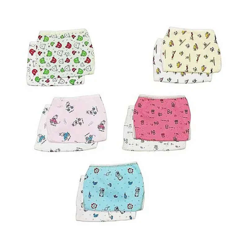 Chirsh Cotton Cloth Nappies Pack of 10 – Multicolour