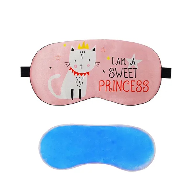 Jenna Princess Pink Printed Sleeping Eye Mask With Cooling Gel – Pink