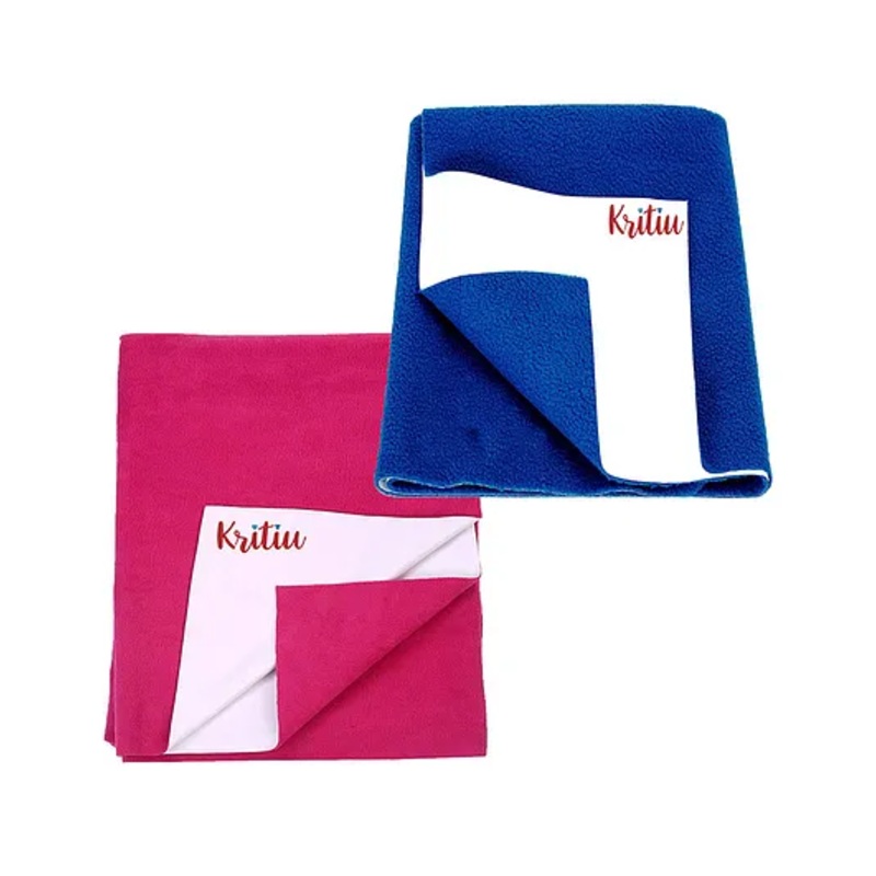 Kritiu Baby Smart Dry Sheet Bed Protector Sheet Small Pack Of 2 – Magenta & Navyblue