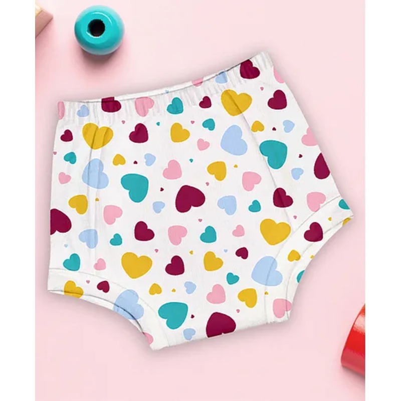 Moms Home Cotton Unisex Baby Padded Underwear -Heart- (6-12M)  Pack Of 1