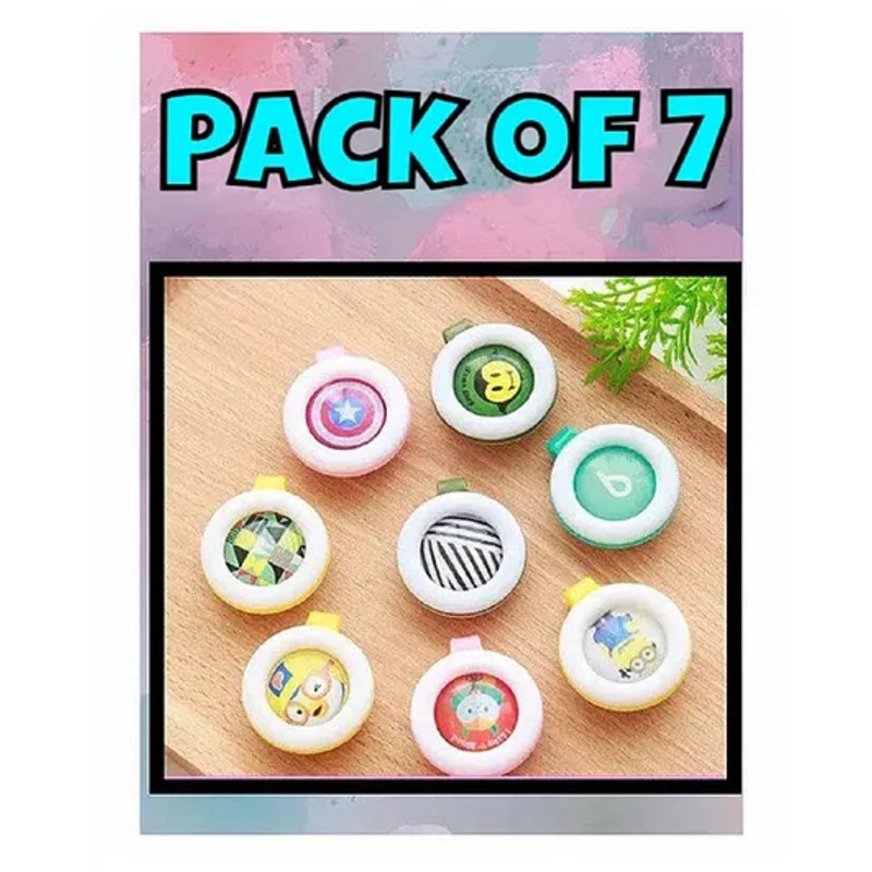 Ortis Reusable Mosquito Repellent Badge Pack of 7 – Colour & Print May Vary