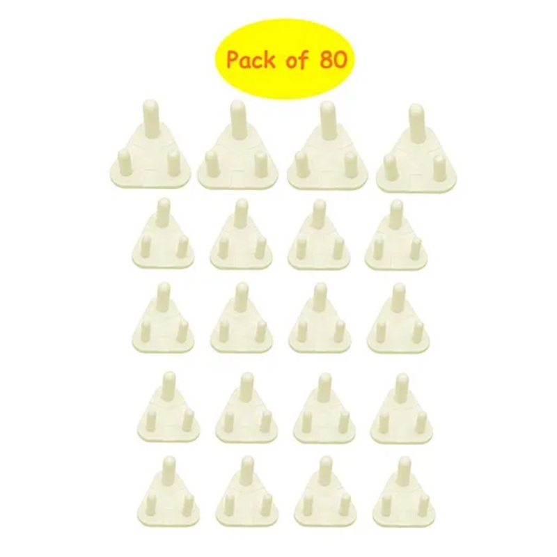 Syga Indian Plug Non Inflammable Electrical Socket Cover Cream – Pack of 80