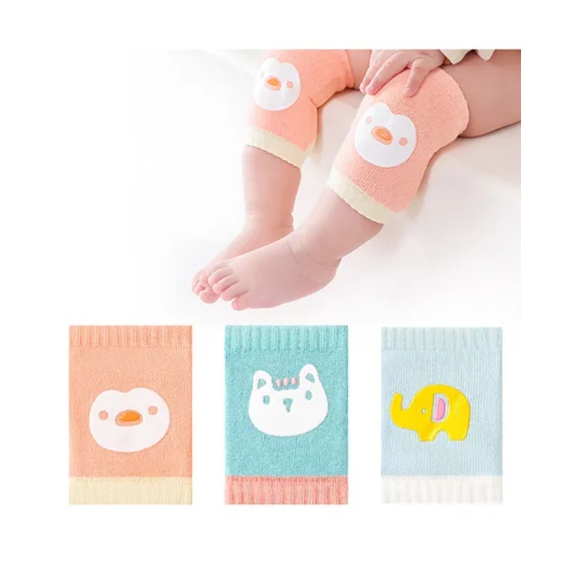 SYGA Pack Of 3 Cotton Knee Pads – Pink & Blue & Green