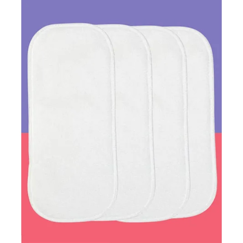 The Cheeky Kidzz Baby Adjustable 4 Layers Microfiber Microflee Bamboo Charcoal Inserts Liners Soakers Boosters For Baby Reusable Cloth Diaper Nappies Quick Dry(0-24 Months)( WHITE – PACK OF 4)