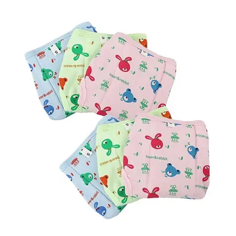 VOIDROP Kids Baby Cotton Diapers Langot with Pad Reusable & Washable Nappies Pack of 6 – Multicolor