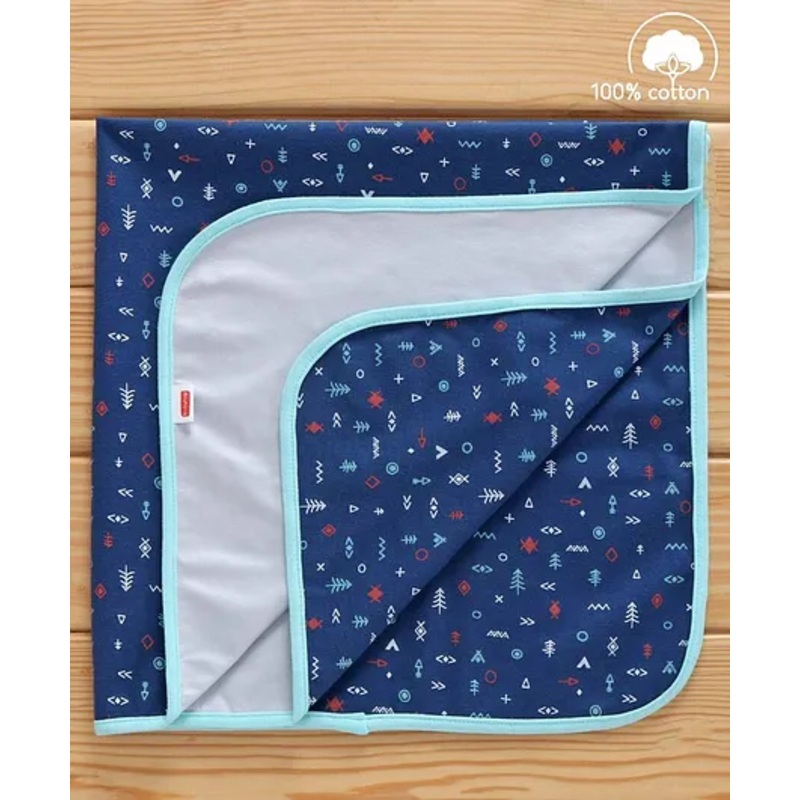Babyhug Cotton Diaper Changing Mat and Bed Protector – Navy Blue