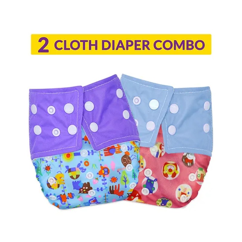 Bembika Reusable Cloth Diaper Without Insert Pack of 2  Multicolour