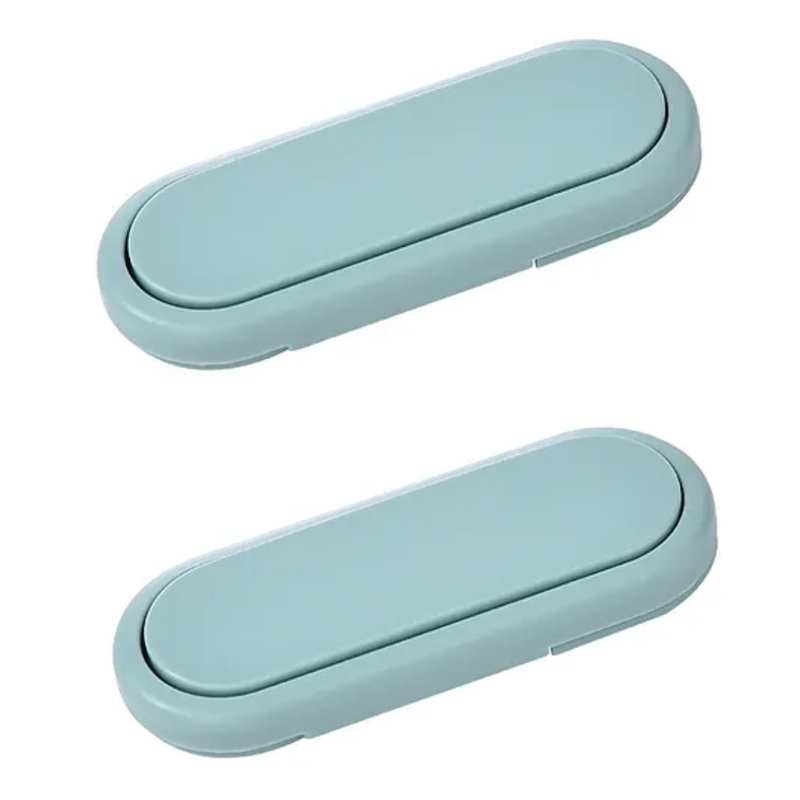 Child Safety Cabinet Locks No Drill Baby Proof Latch System for Drawers & Cupboards Strong Adhesive & Sleek Design Pack of 2 – Blue