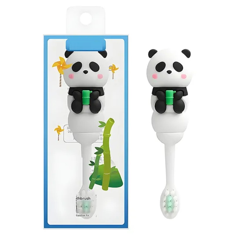 COZY VIBES Cherry blossom wangenmao cute children’s toothbrush cartoon panda baby- PACK OF 1- COLOR MAY VARY