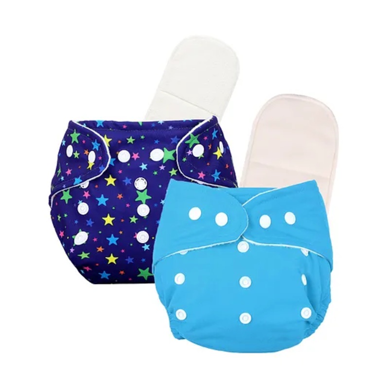 Deedry Cloth Reusable Diapers With Insert Pack of 2 –  Blue