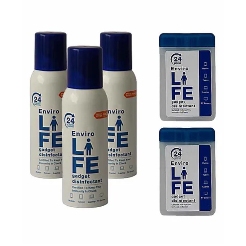 Envirolife Gadget Disinfectant Spray Desks & Pocket Value Pack of 5 – 120 ml Each