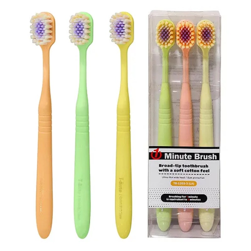 FunBlast Multi Angle Broad Tip Soft Bristles Tooth Brush Set  Pack of 3 Multicolor