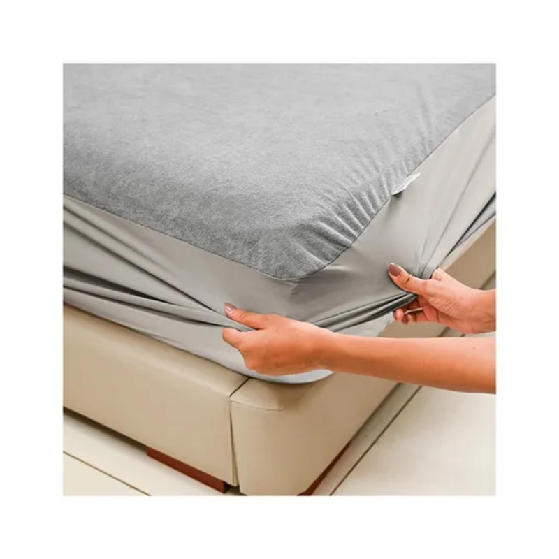 MY ARMOR 220 GSM Waterproof Terry Cotton Mattress Protector Twin XL – Grey