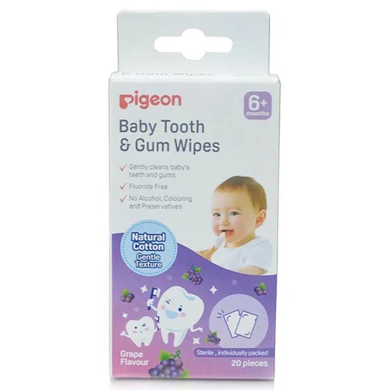 Pigeon Baby Tooth and Gum Wipes With Grape Flavour – Pack of 20